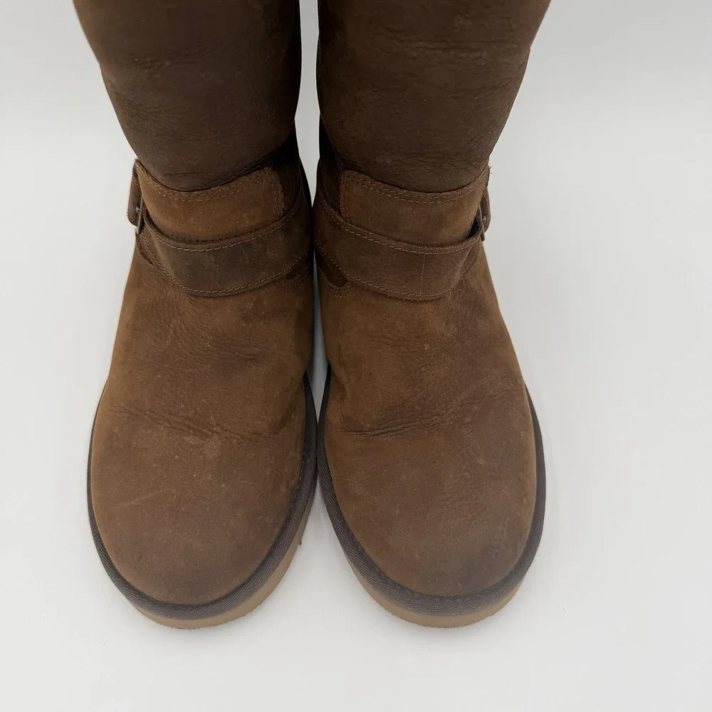 UGG‎ Australia Sutter Boots Tall Brown Suede Shearling Lined Women's Size 8